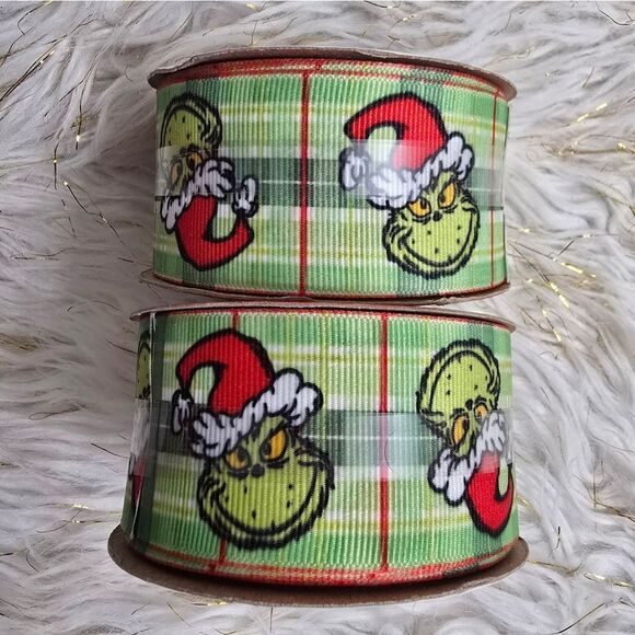 The GRINCH Christmas Ribbon Set of 2 Spools New Dr. Seuss, New - Picture 1 of 4